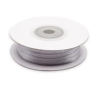 Decoraparty Ruban Argent Double Satin 3 mm, Bobine Satinée 50 m, Décoration pour Cartes de vœux, d’anniversaire, Cadeaux, Fleurs, Gâteaux, Mariage, Baptême, Communion, Noces d’Argent, Fête des Pères
