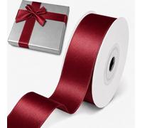 Decoraparty Ruban de satin bordeaux de 25 mm x 25 m pour Noël, cérémonie, anniversaire, emballages cadeaux, loisirs créatifs, décorations