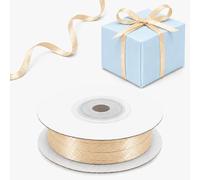 Decoraparty Ruban de satin crème de 3 mm x 50 m pour Noël, mariage, Nouvel An, emballages cadeaux, bricolage, décorations