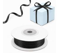 Decoraparty Ruban de satin noir de 3 mm x 50 m pour Noël, mariage, Nouvel An, emballages cadeaux, bricolage, décorations