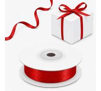 Decoraparty Ruban de satin rouge de 3 mm x 50 m pour Noël, Saint-Valentin, Nouvel An, emballages cadeaux, bricolage, décorations