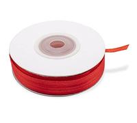 Decoraparty Ruban Rouge en Satin 3 mm, Bobine Satinée 50 m pour Cadeaux, Cartes de vœux, Fleurs, Gâteaux, Mariage, Confirmation, Anniversaire, Saint Valentin, Remise des diplômes, Noël, Nouvel An