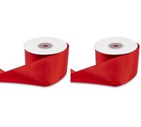 Decoraparty Ruban Rouge en Satin épais 50 mm, Bobine 25 m pour Idées Cadeau, Cartes de vœux, Fleurs, Gâteaux, Mariage, Confirmation, Anniversaire, Saint Valentin, Remise des diplômes, Noël, Nouvel An