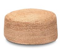 Decorasian Pouf - Tabouret - Coussin d'assise Tatami - Coussin tressé en jute - Pouf de style bohème - Tabouret rond 40 cm x 15 cm
