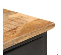 Décoratif - Buffet bahut - Placard de rangement moderne - 110x30x65cm - bois de manguier massif brut et acier - pour entrée con34868