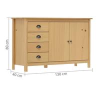 Décoratif - Buffet bahut - Placard de rangement moderne - Hill Marron miel 130x40x80cm - bois de pin solide - pour entrée con1569003