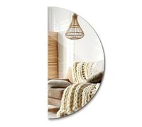 Décoratif Miroir Demi Cercle 45x90 cm Style Scandinave pour Entrée Verriere Chambre Couloir Design Moderne Decoration Murale Vertical et Horizontal Demi Rond Forme Unique Non Encadré