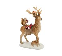 Villeroy & Boch - Winter Collage Accessoires Cerf avec Animaux de la forêt, élégante Suspension pour Le Sapin de Noël, polyrésine, Multicolore, 14,5 x 9 x 21 cm