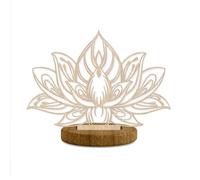 Décoration à poser fleur de lotus en bois