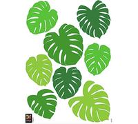 Décoration adhésive Feuilles Tropicales, Polyvinyle, Vert, 21 x 0.1 x 29.6 cm