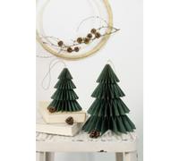 Folia Décoration de Noël Classic Xmas Trees – Lot de 2 pendentifs nid d'abeille 20/13 cm Vert foncé