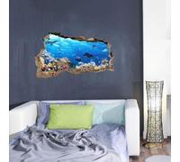 Décoration animalière, décoration murale sur le thème des poissons, papier peint à motifs de poissons à poser soi-même, chef-d'œuvre, amis nageurs, H 60 x L 100 cm, pour la chambre à coucher ou le sal