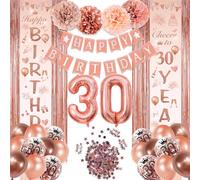 Decoration Anniversaire 30 Ans Fille, Ballon 30 ans anniversaire or rose, Ballons Confettis Or Rose, Décoration gâteau anniversaire or rose, pour Décoration de Fête D'anniversaire