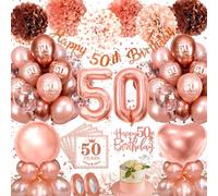 Decoration Anniversaire 50 ans Or Rose, Decoration 50 ans Femme