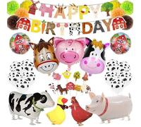 Decoration Anniversaire Animaux Ferme,Animaux de Ferme Party Anniversaire Décoration Ballons Ensemble de Décoration de Ballon