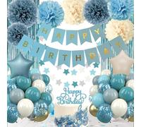 Decoration Anniversaire Bleu, Ballons Anniversaire Pour Hommes Femmes, Joyeux Anniversaire Homme, Ballons Anniversaire, Joyeux Anniversaire Decoration, Banderole Anniversaire, Métallique Tinsel