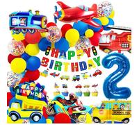 Decoration Anniversaire Garcon 2 ans Ballon 2 ans Anniversaire Voiture 2 ans Ballon Enfant 2 ans Kit Anniversaire Garçon Cars Moto