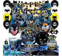 Decoration Anniversaire homme chauve-souris,Décoration de Fête d'anniversaire batman, Ensemble de Ballons Super-héros