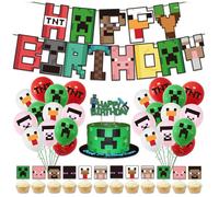 Decoration anniversaire minecraft 58pcs ballon décor jeu pixelisé fête - Aueq - kit décoration anniversaire ensemble de ballons th