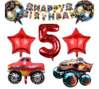 Décoration Anniversaire Monster Truck 5 Ans, Monster Truck Ballons, Monster Truck Party Supplies, Decoration Anniversaire Blaz et les Monste Machines Ballons, Fournitures Monster Truck per Enfants