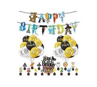 Décoration Anniversaire pour Enfants Bannière Ballon Latex Gâteau Décoration Thème Harry Potter - 39PCS