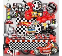Décoration Anniversaire Voiture de Course,112pcs Decoration Moto Cross