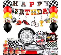 Décoration Anniversaire voitures de course Ensemble de Ballons Pour Enfants - Style Contemporain