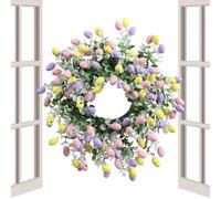 Décoration artificielle de couronne de Pâques - Couronne de printemps pour porte d'entrée, couronnes d'oeufs de Pâques | Décoration artificielle pour la maison, 15 pouces, signe coloré pour porte