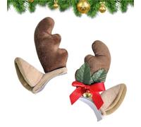 Décoration Bois de Renne Noël pour Casque 1 Paire D'Ornements Adhésifs | Décor Casque Noël Bois Renne Balade Pour Trajets Quotidiens Aventure Hommes Femmes Cyclistes Motards Comme image