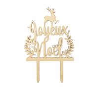 ScrapCooking 4999 Cake Topper Bois Joyeux Noël, Marron