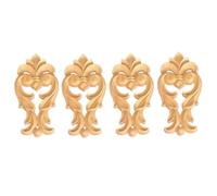 Décoration Bois Sculpté Applique Applique Décorative Vintage En Bois Pour Meuble Ou Intérieur Lot De 4 Pièces 10 X 5cm