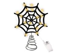 Décoration Cime Arbre Halloween Topper noir en toile d'araignée avec