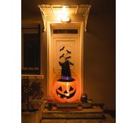 Décoration citrouille lumineuse Halloween 120 x 70 cm orange -