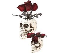 décoration crâne avec roses 30cm - ptitclown 12940 Rouge G