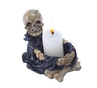 Décoration Crâne Petit Centre de Table Halloween Gothique Effrayant en | Statuettes Squelette Porte-Bougie de Bureau pour intérieur et extérieur chambre cuisine bureau étagère fenêtre