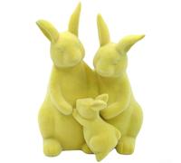 Décoration créative de lapin de Pâques, lapin floqué pour la maison, le salon, le bureau, petite figurine de présentation (B)