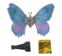 Décoration créative en forme de papillon pour sortie d'air et tableau de bord, décoration intérieure en tissu maille avec ailes battantes, jaune (bleu rose)