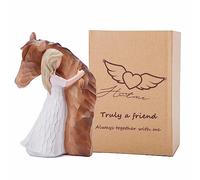 Décoration d'Amitié et Force Silencieuse - Figurine de Cheval Sculptée à la Main - Cadeau pour Amateurs de Chevaux - Idéal pour Noël et Anniversaire