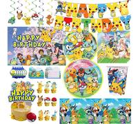 Décoration d'anniversaire Pokémon, personnage de dessin animé Pikachu, vaisselle, tasse, assiette, ballon, ensemble de bannière, toile de fond, fournitures de fête pour enfants 6pcs candy box