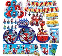 Décoration d'anniversaire Spidey et ses amis extraordinaires, kit de vaisselle Spiderman, tasse, assiette, ballon, cadeau pour garçon, fournitures pour baby shower Balloon set-8
