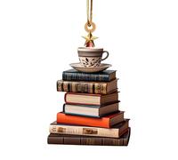 Décoration d'arbre de Noël en forme de livre aujourd'hui 2024 - Pendentif en forme de sapin de Noël - Ornement empilé en acrylique - Ornements à suspendre pour bibliothèque de Noël - Cadeaux pour les