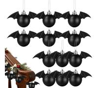 Décoration d'arbre d'Halloween - 5 cm - Mat - Chauve-souris - Décoration | Ensemble de décorations de sapin de Noël pour entrée, terrasse, bar, comptoir, cheminée, porte