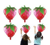 Décoration de ballons de fruits - Feuille d'aluminium de qualité hélium, ensemble de 4 pièces fraise et pastèque, décoration de fête tropicale géante, composant d'affichage en mylars auto-scellant | B