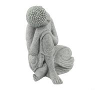 Décoration de Bouddha en résine avec texture en grès pour extérieur et intérieur, zone d'étude, tapis de yoga et espaces immobiles (S)