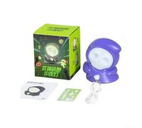 Décoration de bureau d'Halloween avec roues interactive (violet) | Rechargeable par USB pour batterie, roues arrière, lumière rouge verte chaude, décoration de fête effrayante