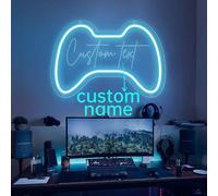 Décoration de chambre de jeu néon personnalisée, art mural néon de console de jeu avec nom personnalisé, lumière néon LED USB cadeau personnalisé, convient aux garçons et aux filles 30*20cm/12*7,8 pou