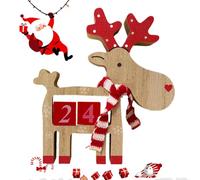 Décoration de Compte à Rebours de Noël Décor de Table Réutilisable en Forme | Figurine Bois Élan pour Bureau Pièce Maison Foyer Intérieur Bureau Salon