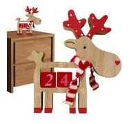 Décoration de Compte à Rebours de Noël Décoration Réutilisable Silhouette | Calendrier de Noël en Bois pour Bureau Pièce Maison Foyer Intérieur Bureau Salon