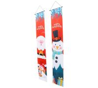 Décoration de Couplet Bannière Suspendue Noël Porte D'entrée Maison | Tissu Réutilisable, Couleurs Vives et Motif Imprimé Délicat, Usage Décoratif pour Façade et Fêtes