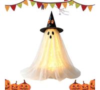 Décoration de Fantôme d'Halloween Articles de Fête Saisonniers Mignons | Fantôme Chapeau Haut-De-Forme Nœud Décoration Halloween Pour Maison Entrée Bureau